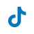 Tiktok Icon White Circle Blue Logo